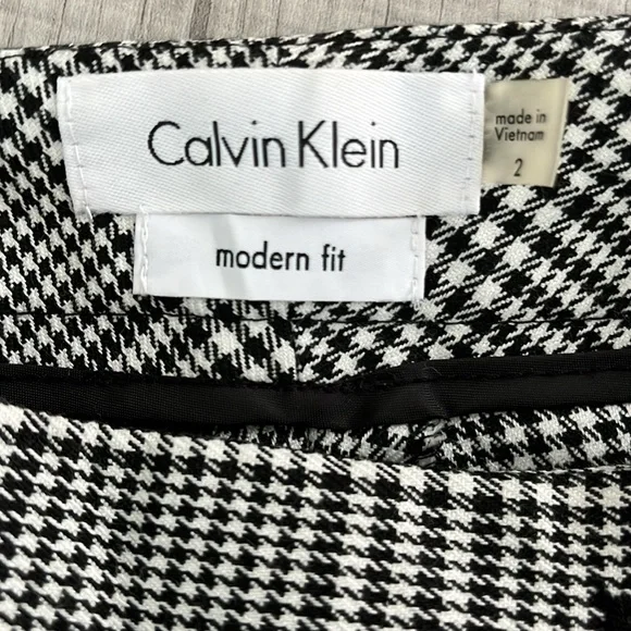 Calvin Klein Black and White Plaid Trousers - Picture 3 of 7